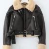 Faux Leather Biker Jacket for Women