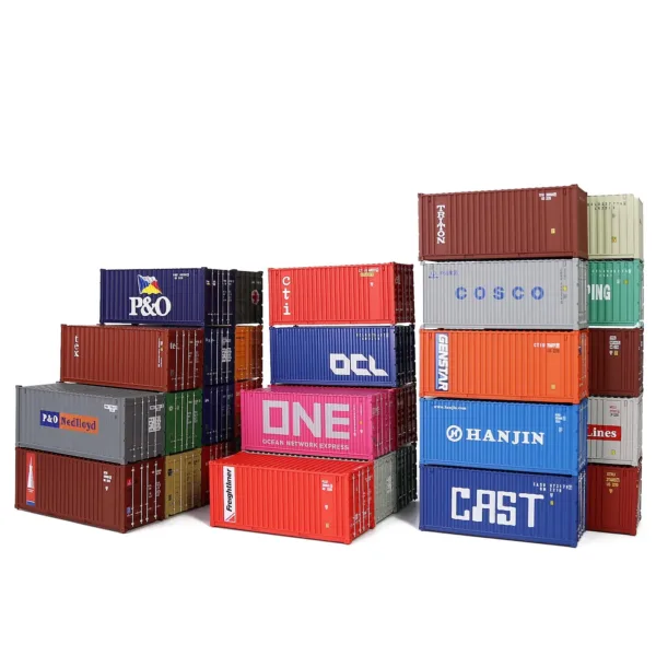 3pcs HO Scale 20ft Shipping Containers Set