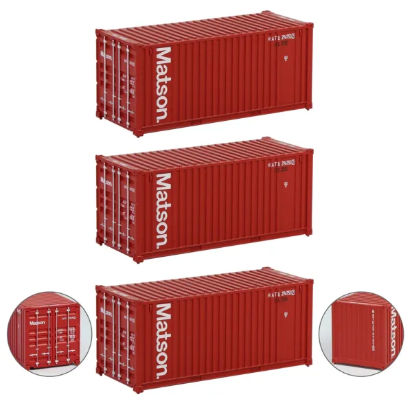 HO Scale 3pcs Shipping Containers Model Set - Image 6