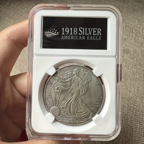 Liberty Goddess Vintage Silver Coin Replica - Image 4