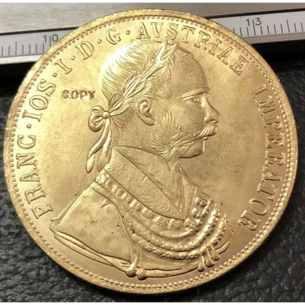 Gold Plated Replica 1915 Austria 4 Ducats Coin - Image 2