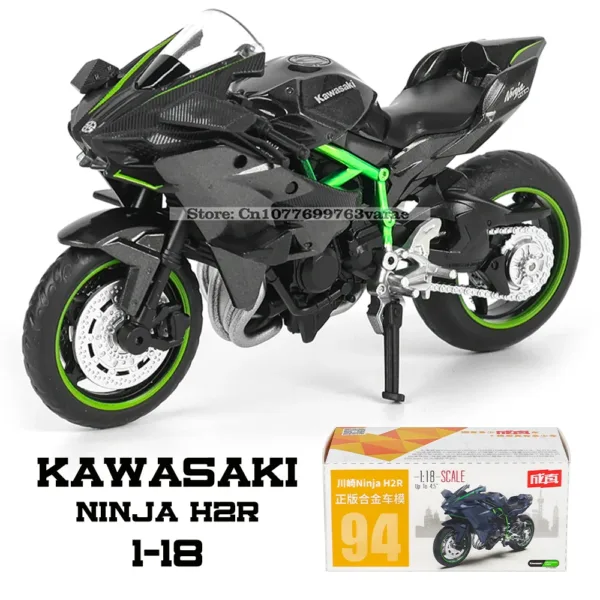 1:18 Kawasaki Ninja H2R Diecast Motorcycle Model - Image 2