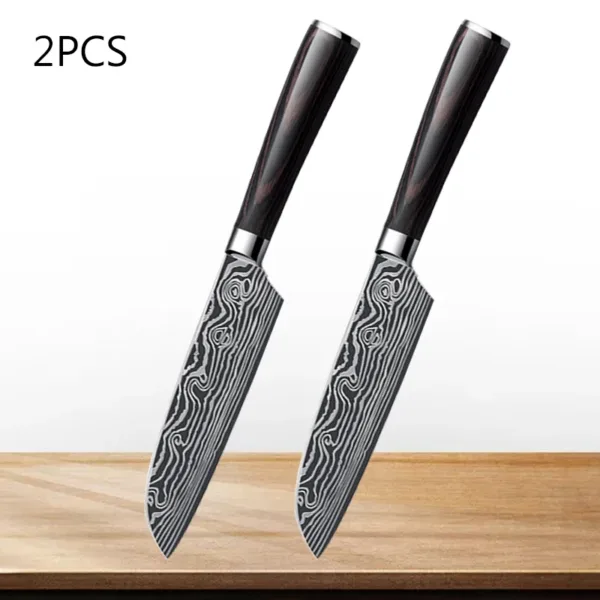 Professional Santoku Kitchen Knife 7cr17 Steel - Image 7