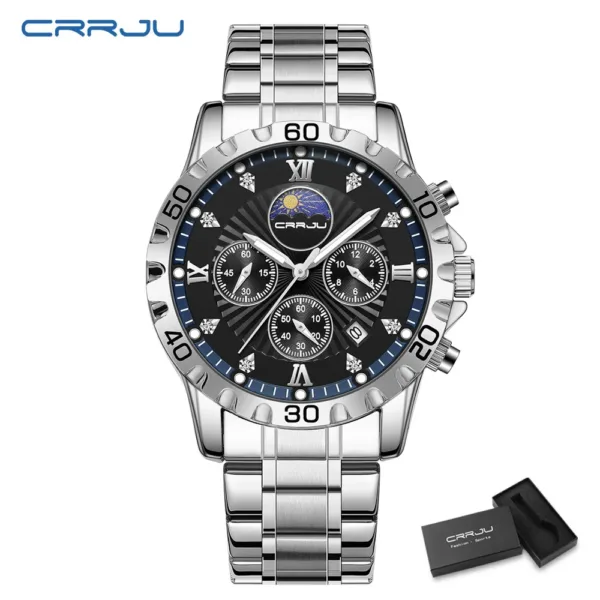 Stainless Steel Quartz Men's Watch with Dial - Image 13