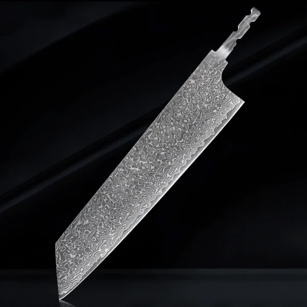 Hand Forged Damascus Steel Knife Blade - Image 11