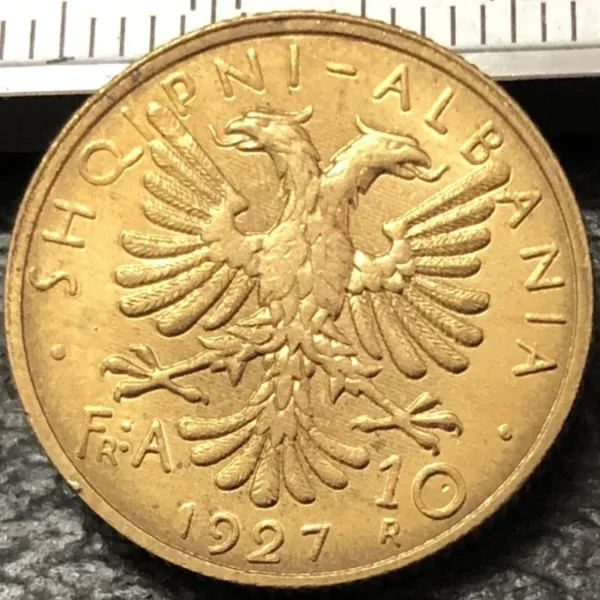 1927 Albania 10 Franga Ari Zog Gold Coin Replica - Image 3