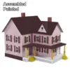Two-Story Pink Model House for HO Scale Trains