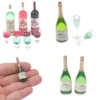 Miniature Glass Champagne Bottles Set for Dolls