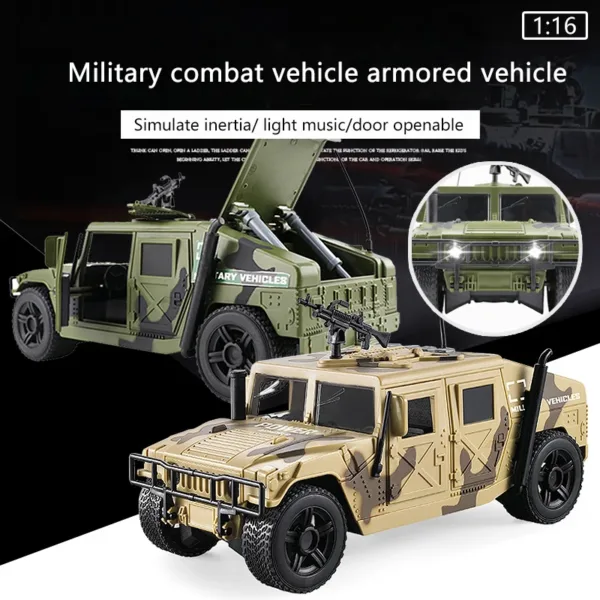 1:16 Scale Humvee Armored Vehicle Toy - Image 3