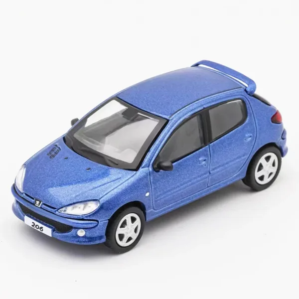 Peugeot 206 1:64 Diecast Model Car Blue