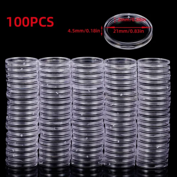 Clear Plastic Coin Storage Capsules Set - Image 45