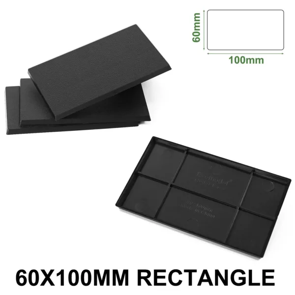 Evemodel 60x100mm Black Rectangle Bases Pack