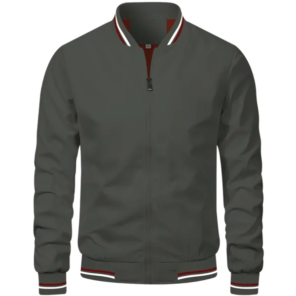 Men's Casual Slim Fit Bomber Jacket - Image 4