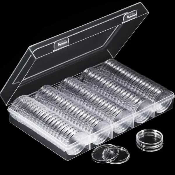 100 Clear Coin Capsules for 27mm/30mm Coins - Image 8