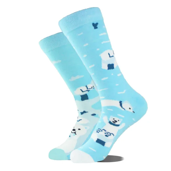 Funny Alien Planet Shark Design Cotton Socks - Image 15