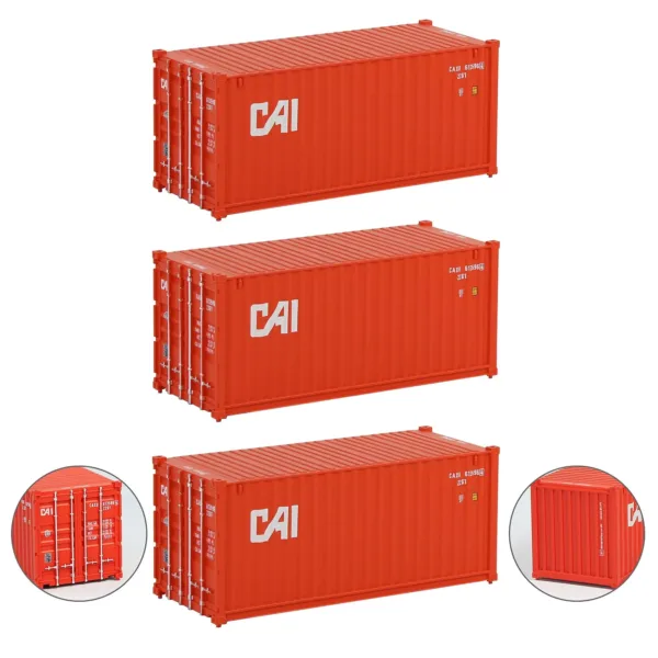 HO Scale 3pcs Shipping Containers Model Set - Image 18