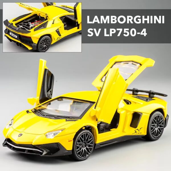 1:32 Lamborghini LP750-4 SV Yellow Model Car