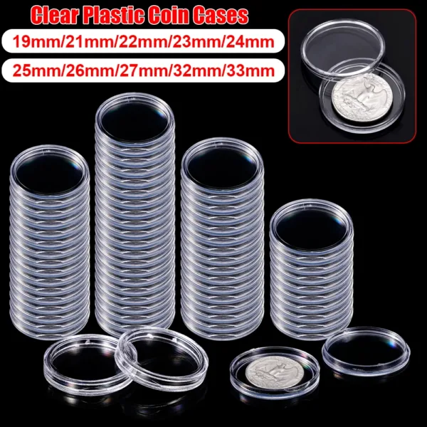 Clear Plastic Coin Storage Capsules Set - Image 2