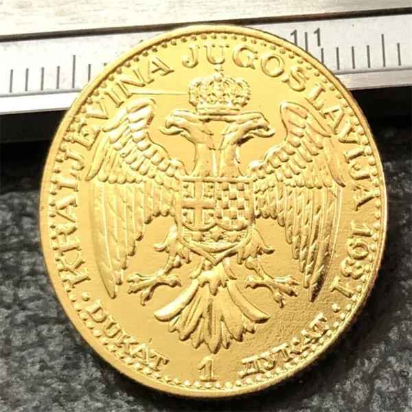 Yugoslavia 1931 1 Dukat Replica Gold Coin - Image 2