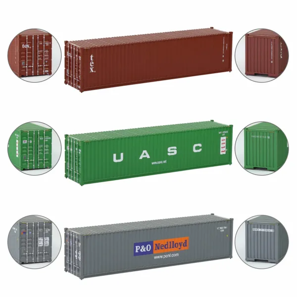 3 Pack HO Scale 1:87 Shipping Containers - Image 6