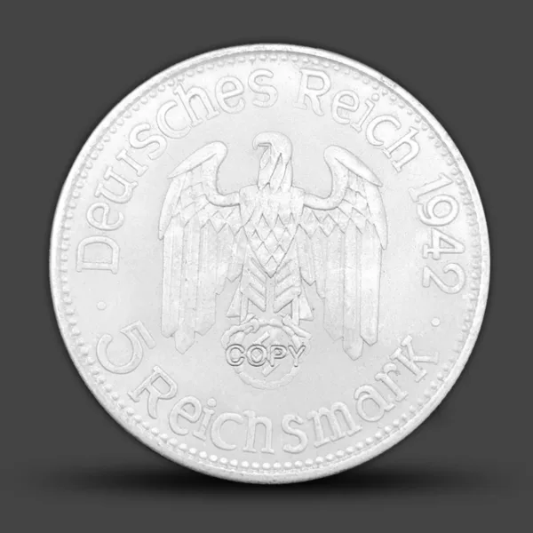 German 1942 5 Mark Replica Coin Collectible - Image 5