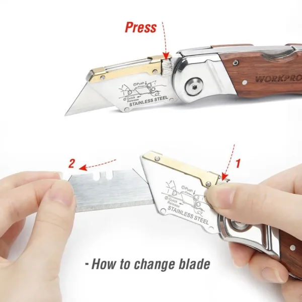 Folding Utility Knife with 10 Replacement Blades - Image 6