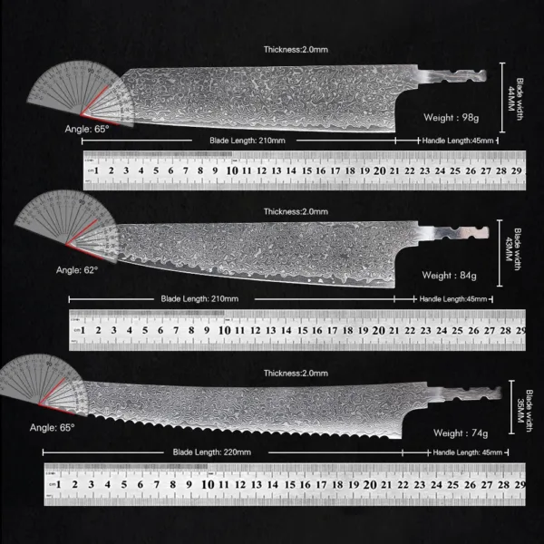 Hand Forged Damascus Steel Knife Blade - Image 5