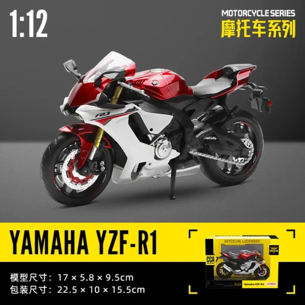 1:12 Kawasaki Ninja H2R Diecast Motorcycle Model - Image 10