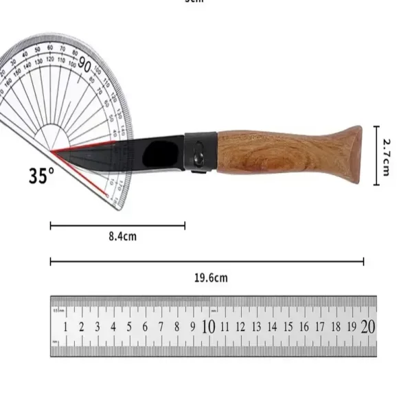 Folding Survival Knife with Wood Handle - Image 4