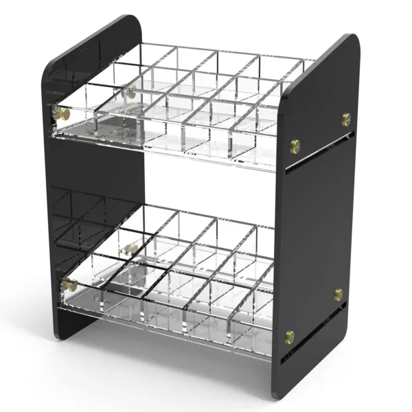 Acrylic Trapezoid Cosmetic Organizer with 30 Grids