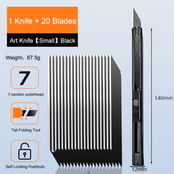 Retractable Carbon Steel Utility Knife 10.7cm - Image 17