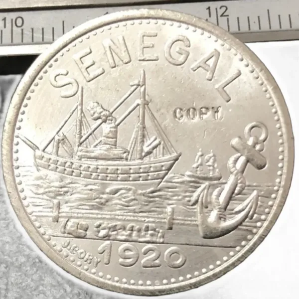 1920 Senegal 25 Centimes Silver-Plated Coin