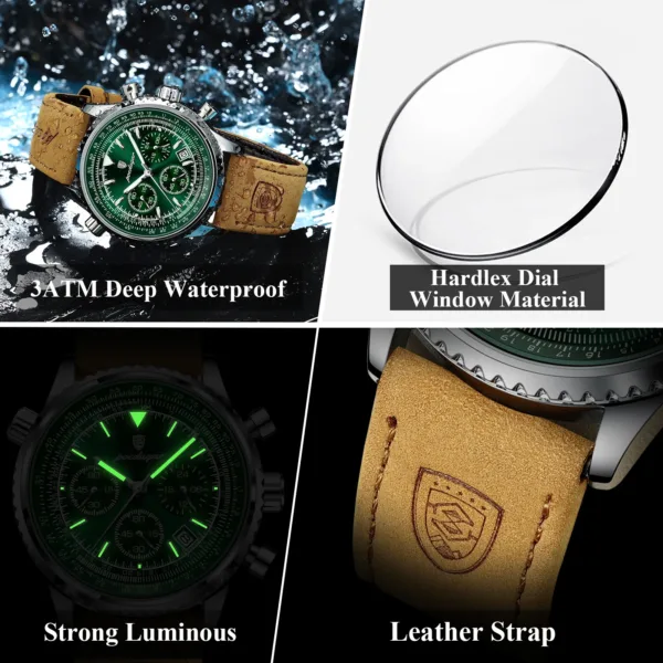 Luxury Quartz Waterproof Men's Watch with Chronograph - Image 4