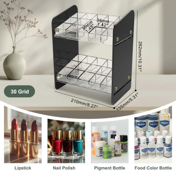 Acrylic Trapezoid Cosmetic Organizer with 30 Grids - Image 5