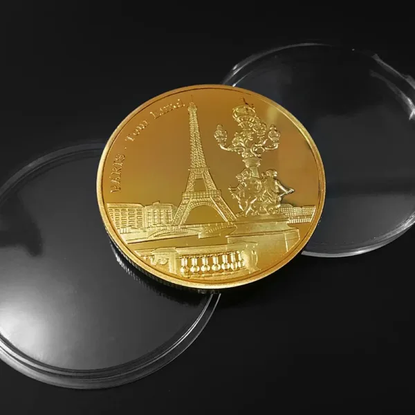 Eiffel Tower Replica Commemorative Metal Coin - Image 3