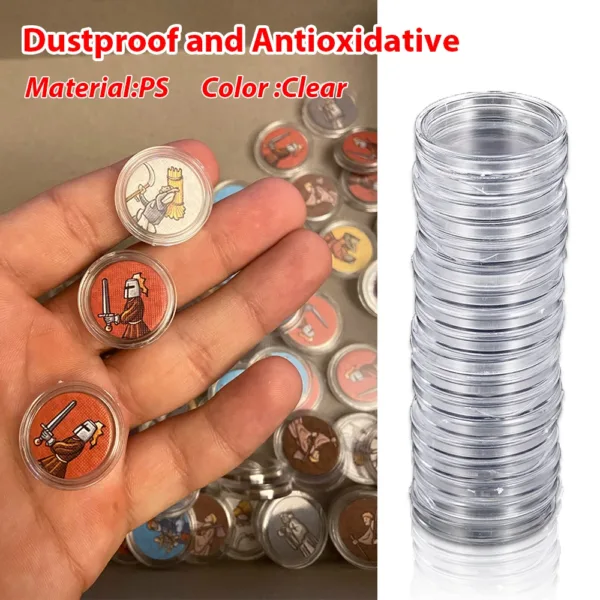 Clear Plastic Coin Storage Capsules Set - Image 4