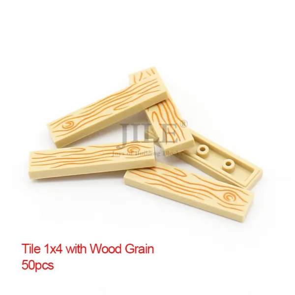 50pcs DIY Building Blocks with Wood Pattern - Image 15