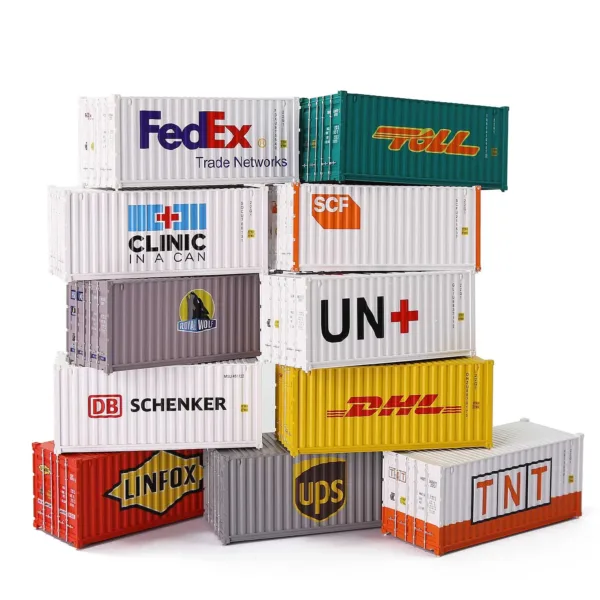 HO Scale 1:87 Shipping Container Set of 3 - Image 2