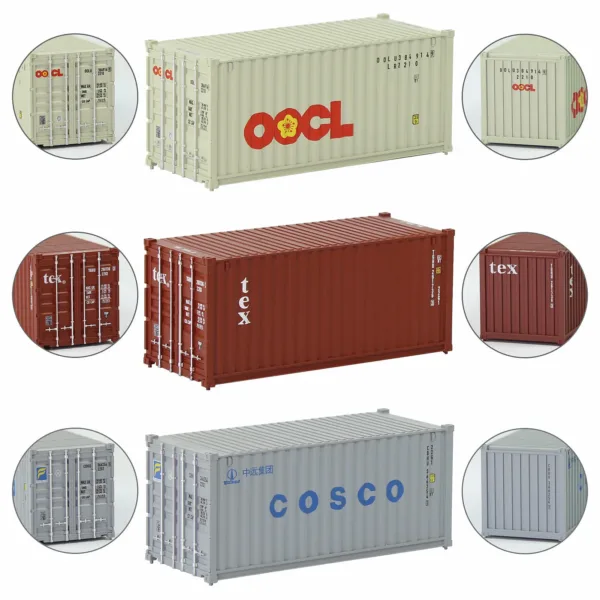 3pcs HO Scale 20ft Shipping Containers Set - Image 21