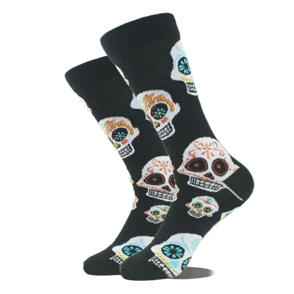 Funny Alien Planet Shark Design Cotton Socks - Image 47