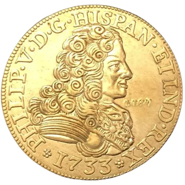 1733 Spain 4 Escudos Replica Gold Coin