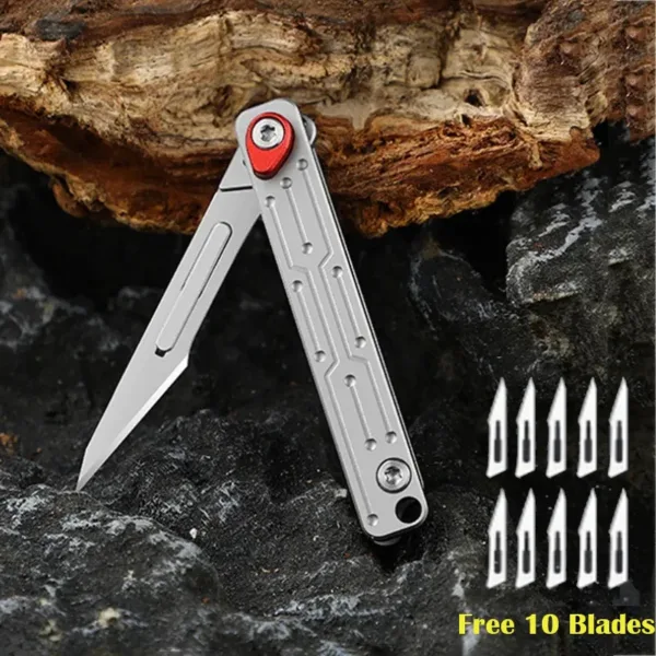 Portable Folding Knife with 10 Blades - Image 2