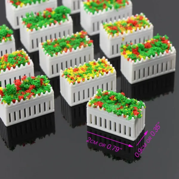 12pcs Garden Border Flowerbed Model Scale Set - Image 9