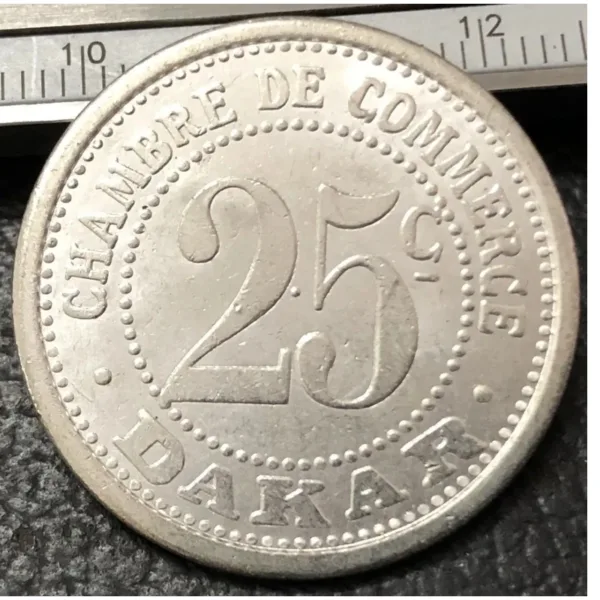 1920 Senegal 25 Centimes Silver-Plated Coin - Image 2