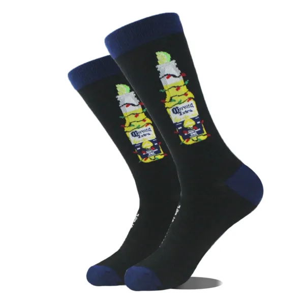 Funny Alien Planet Shark Design Cotton Socks - Image 9