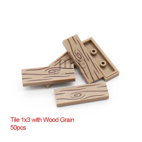 50pcs DIY Building Blocks with Wood Pattern - Image 16