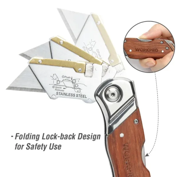 Folding Utility Knife with 10 Replacement Blades - Image 5