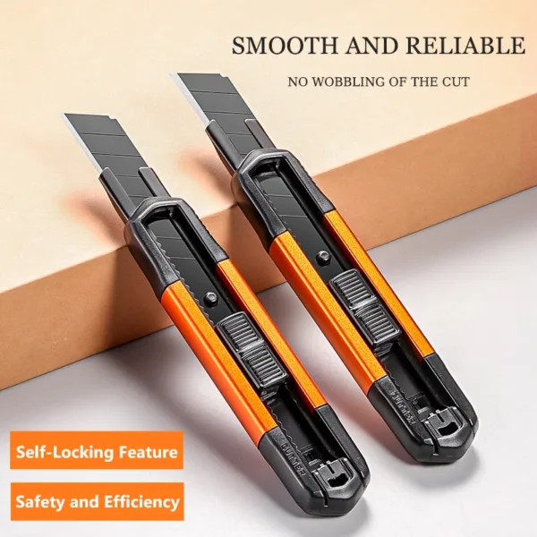 Retractable Carbon Steel Utility Knife 10.7cm - Image 3