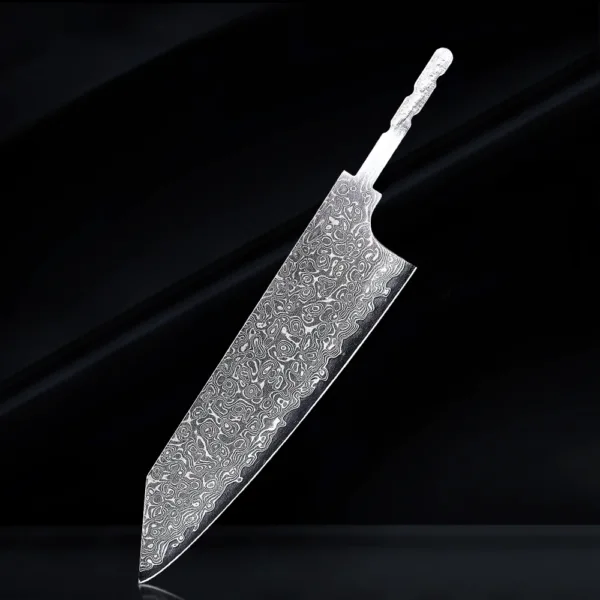 Hand Forged Damascus Steel Knife Blade - Image 7