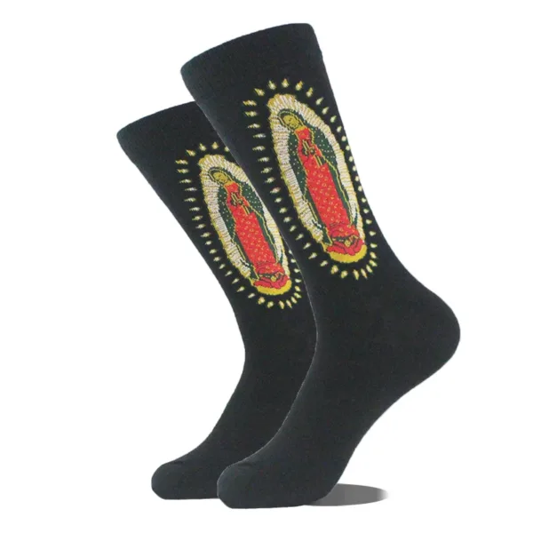 Funny Alien Planet Shark Design Cotton Socks - Image 44